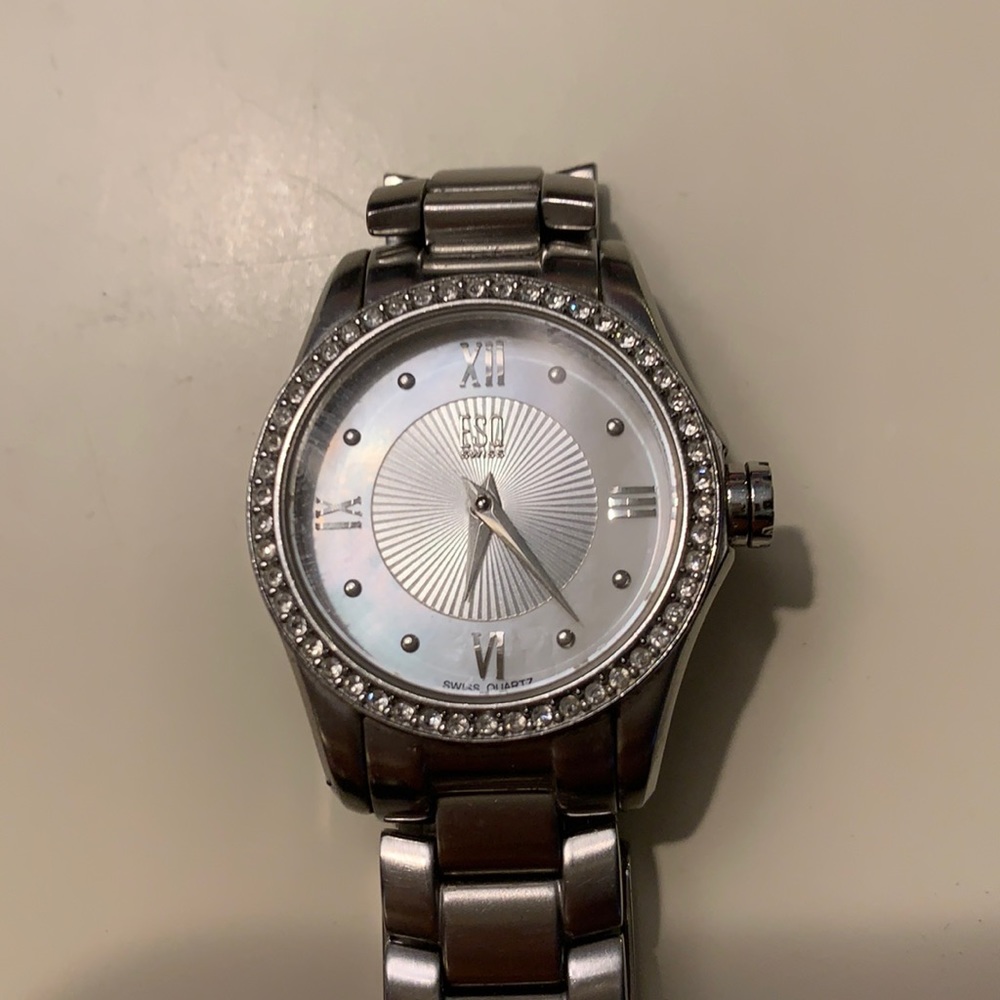 ESQ by Movado Stainless Steel Silver Watch! Swiss Quartz!